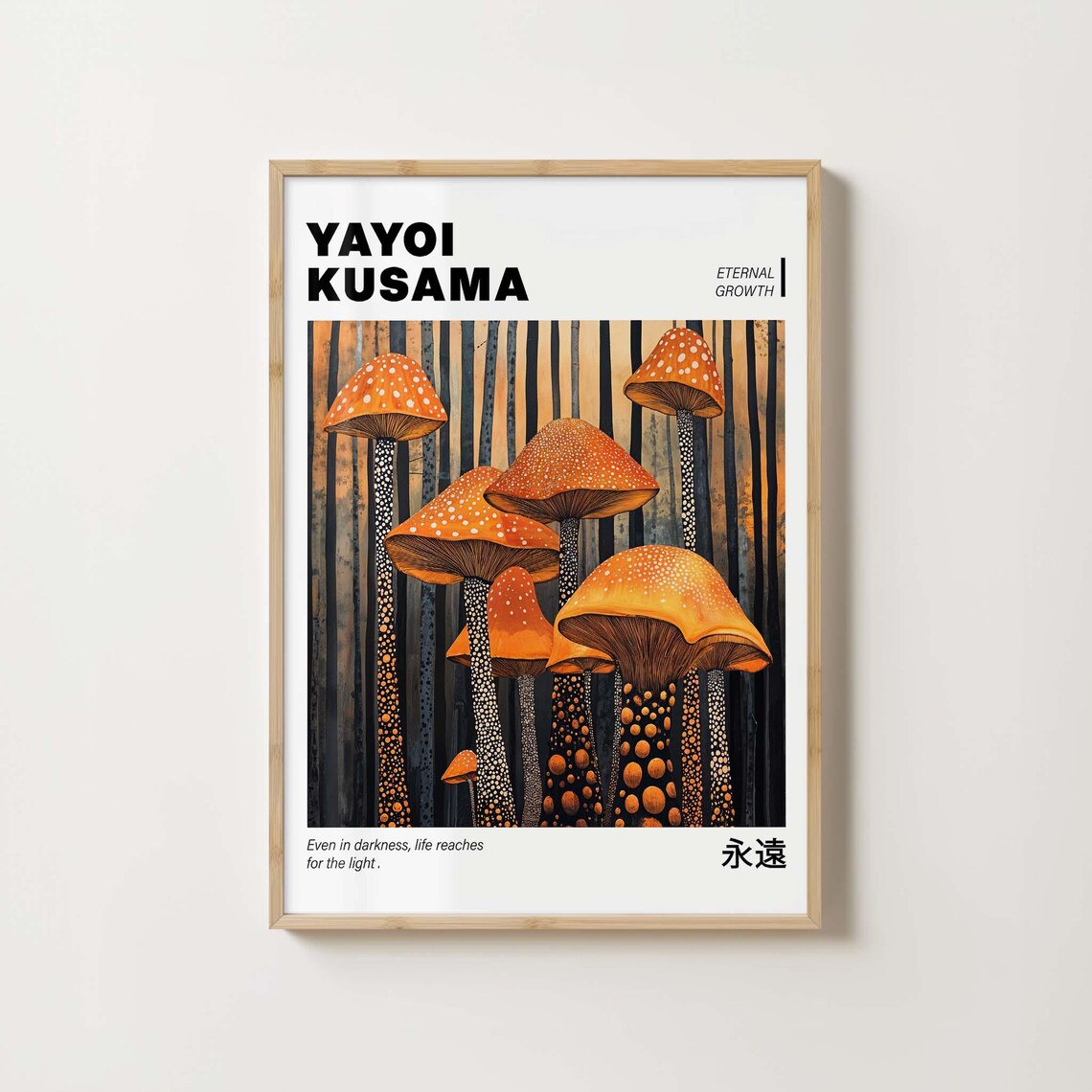 Yayoi Kusama Inspired Mushroom Poster, Psychedelic Art - Image 4