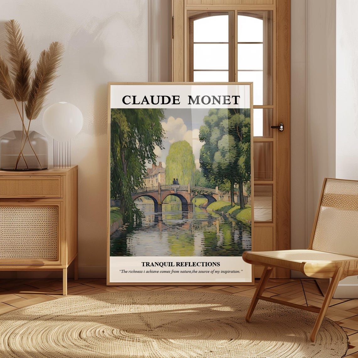 Claude Monet Wall Art Impressionist Print Water Reflection Poster Nature Inspired Artwork Fine Art Monet Painting - Image 2