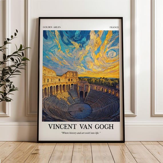 Van Gogh Wall Art Impressionist Print Arles Landscape Poster Fine Art Van Gogh Inspired Artwork Home Decor