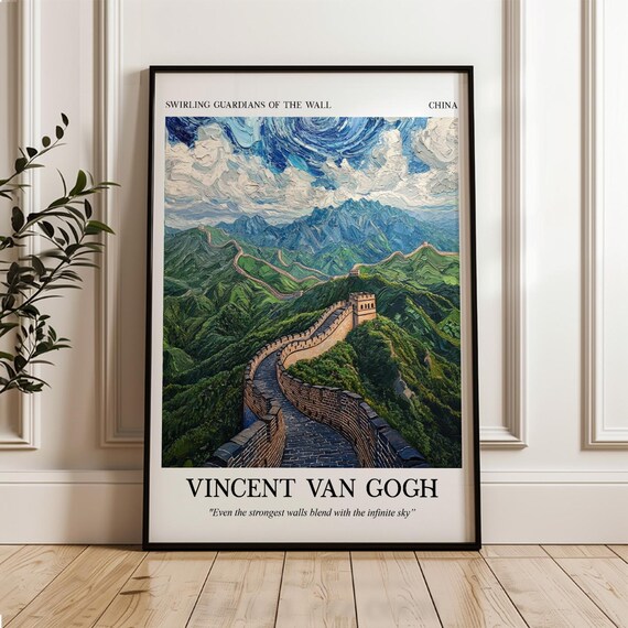Van Gogh Wall Art Starry Sky Print Stone Wall Painting Impressionist Art Fine Art Van Gogh Inspired Poster