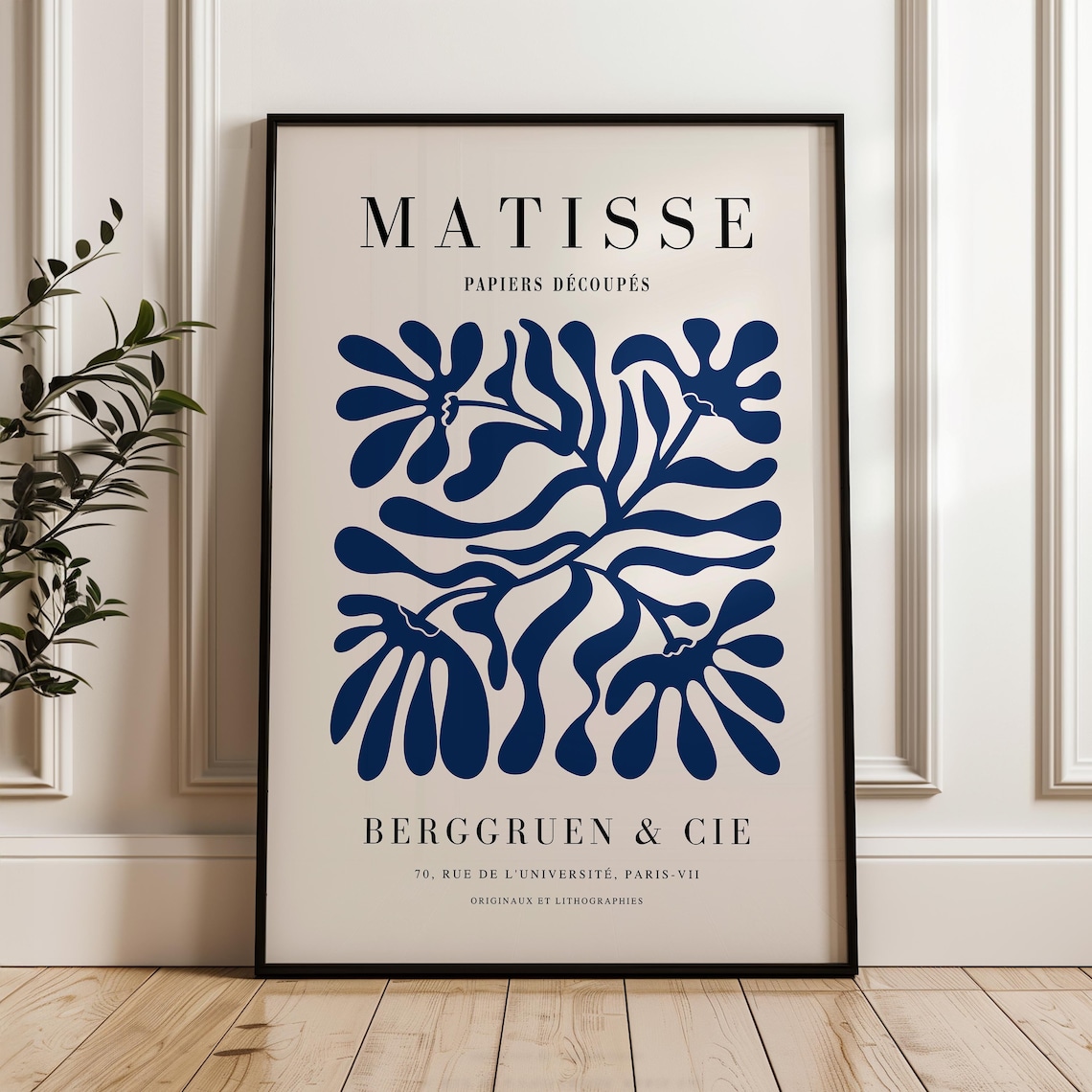 Blue Matisse Print, Mid-Century Modern Art Print