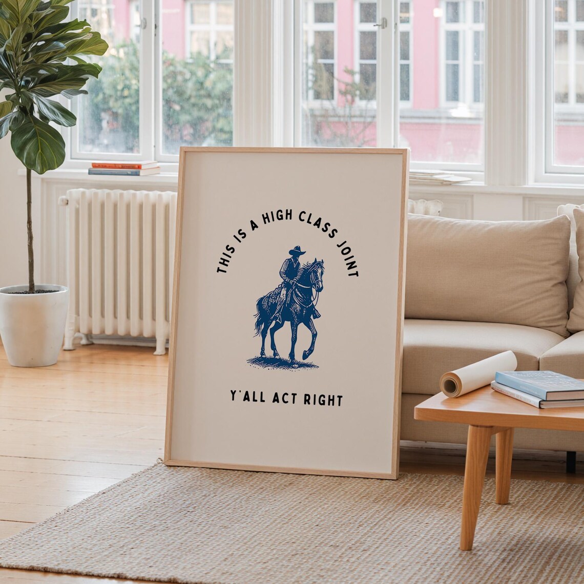 Western Cowboy High Class Joint Funny Saloon Quote Humor Poster - Image 2