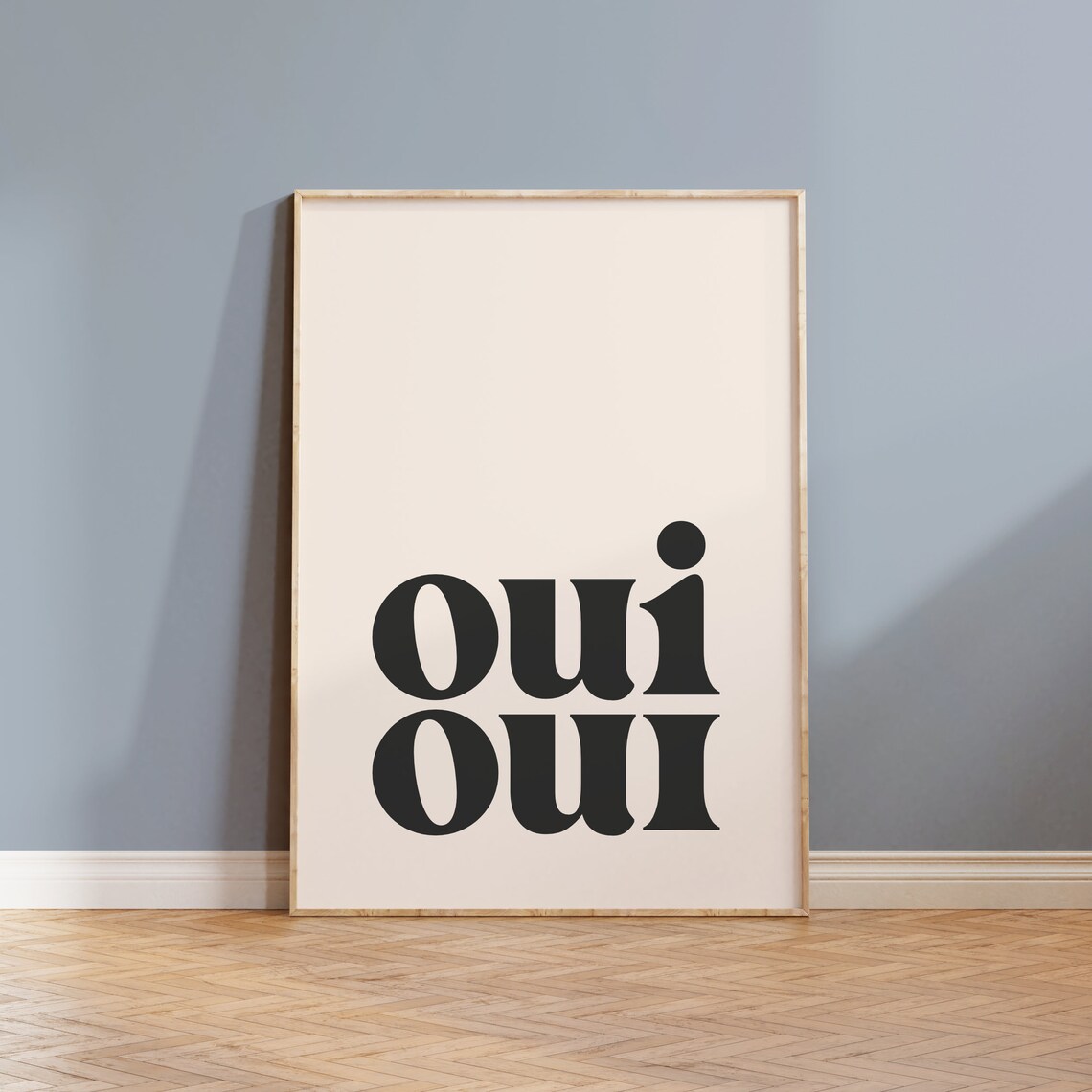 Oui Oui Bathroom Minimalist Art Print, Bathroom Sign