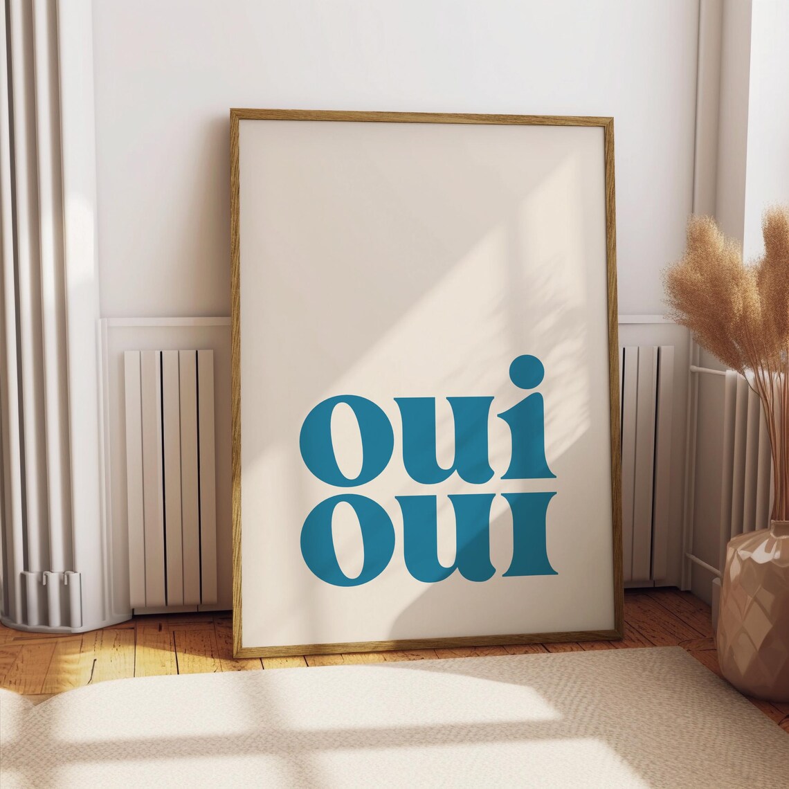 Oui Oui Blue French Quote Minimalist Bathroom Typography Print - Image 4