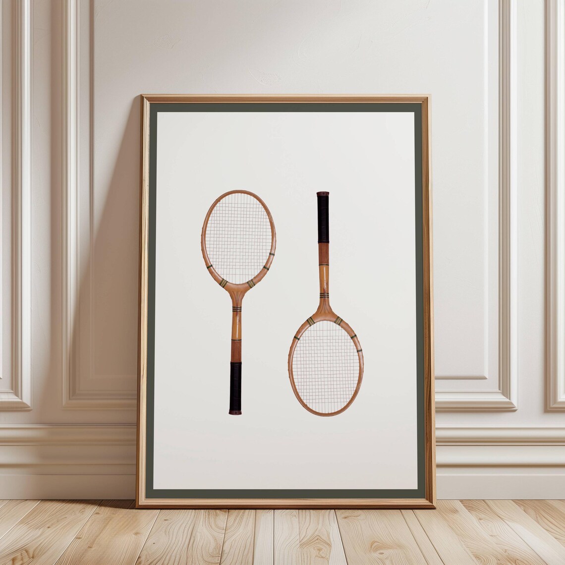 Vintage Tennis Racket Retro Sports Art Print