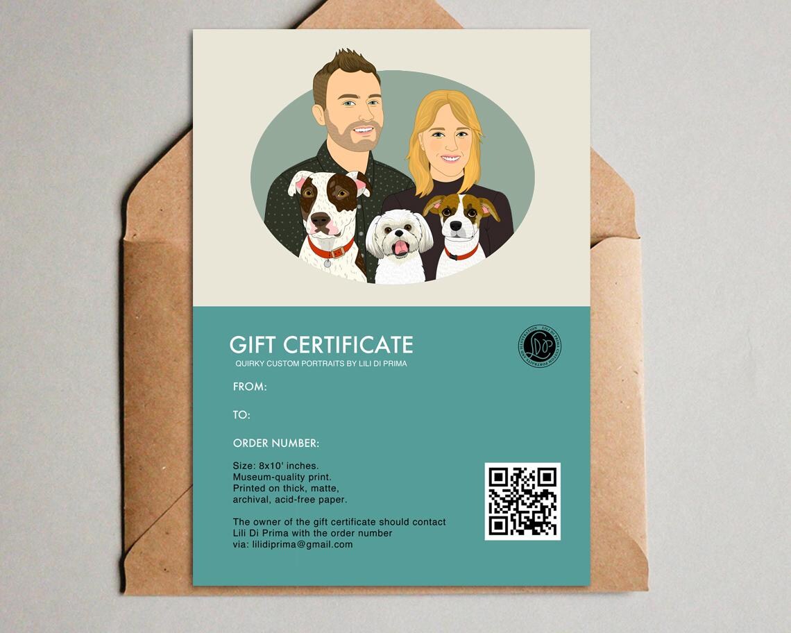 Couples Portrait With Pets, Gift Certificate