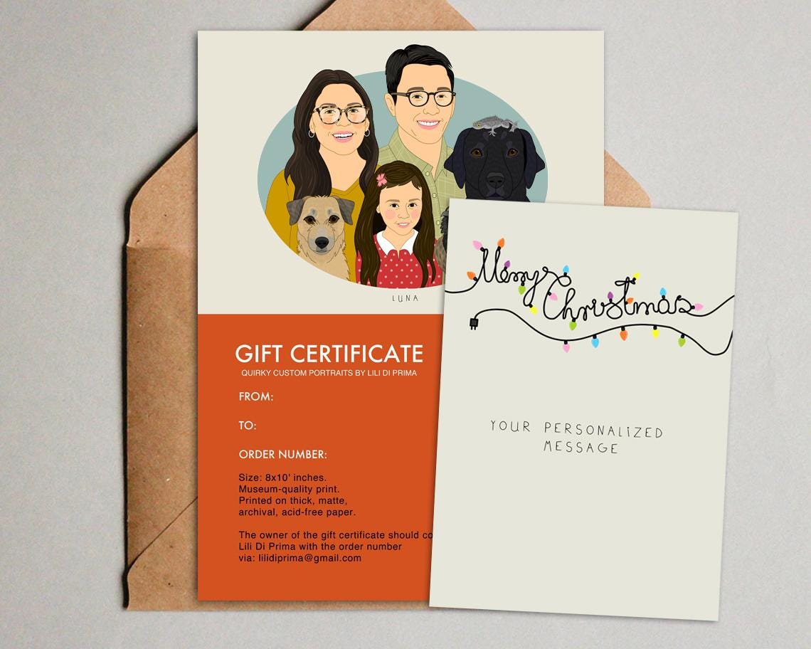 Gift Certificate for Quirky Custom Family Portrait 8x10 Art Print - Image 6
