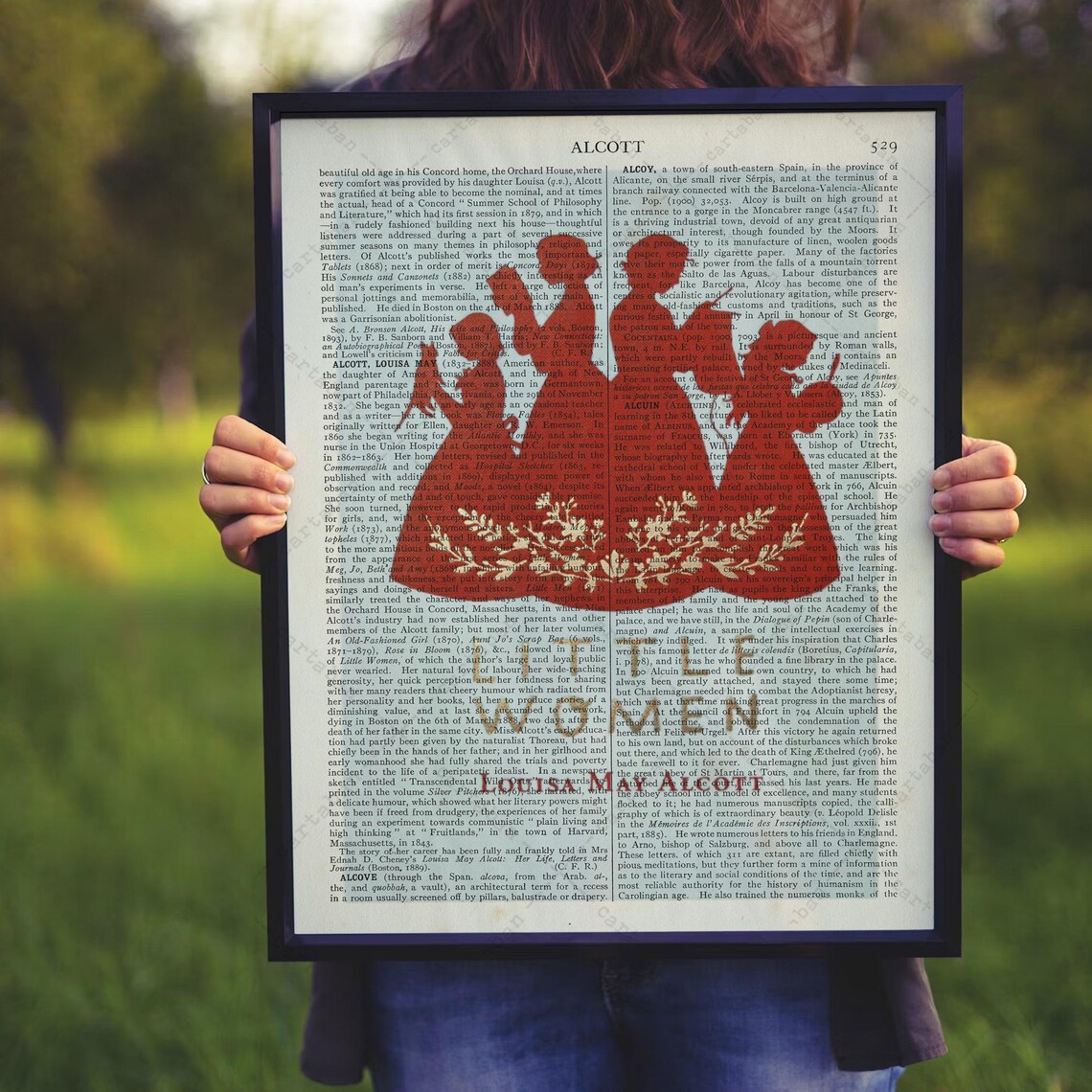 Louisa May Alcott Little Women Encyclopedia Page Book Art Wall Decor Print - Image 3