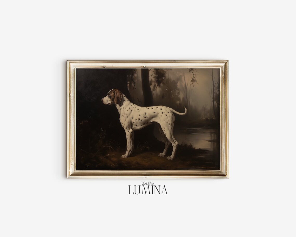 Rustic Hunting Dog Antique Animal Portrait Art Print - Image 2