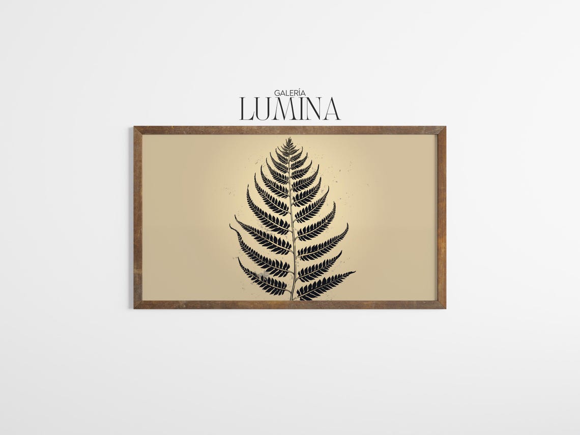 Minimalist Black Fern Leaf Silhouette Botanical Neutral Art Poster - Image 3