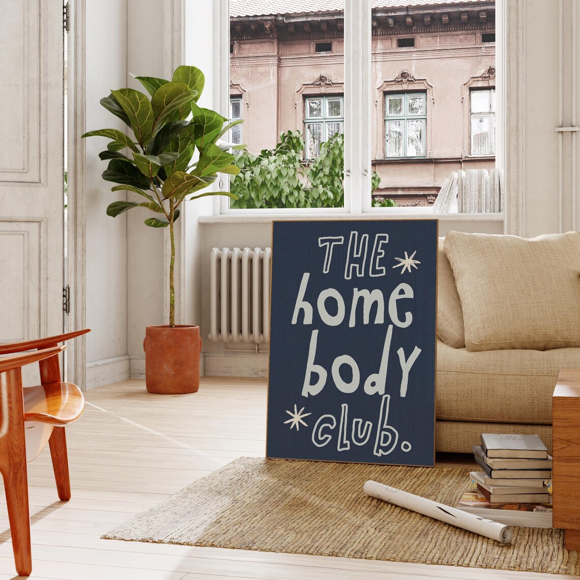 The Homebody Club Navy Blue Quote Typography Fun Wall Art Poster - Image 5