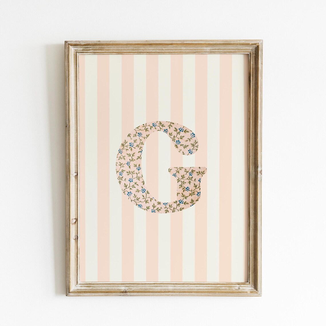 G Initial Floral Letter Watercolor Art Print - Image 3