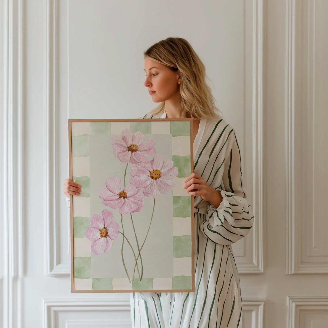 Pink Lilies Vintage Floral Bouquet, Vintage Art Print - Image 2