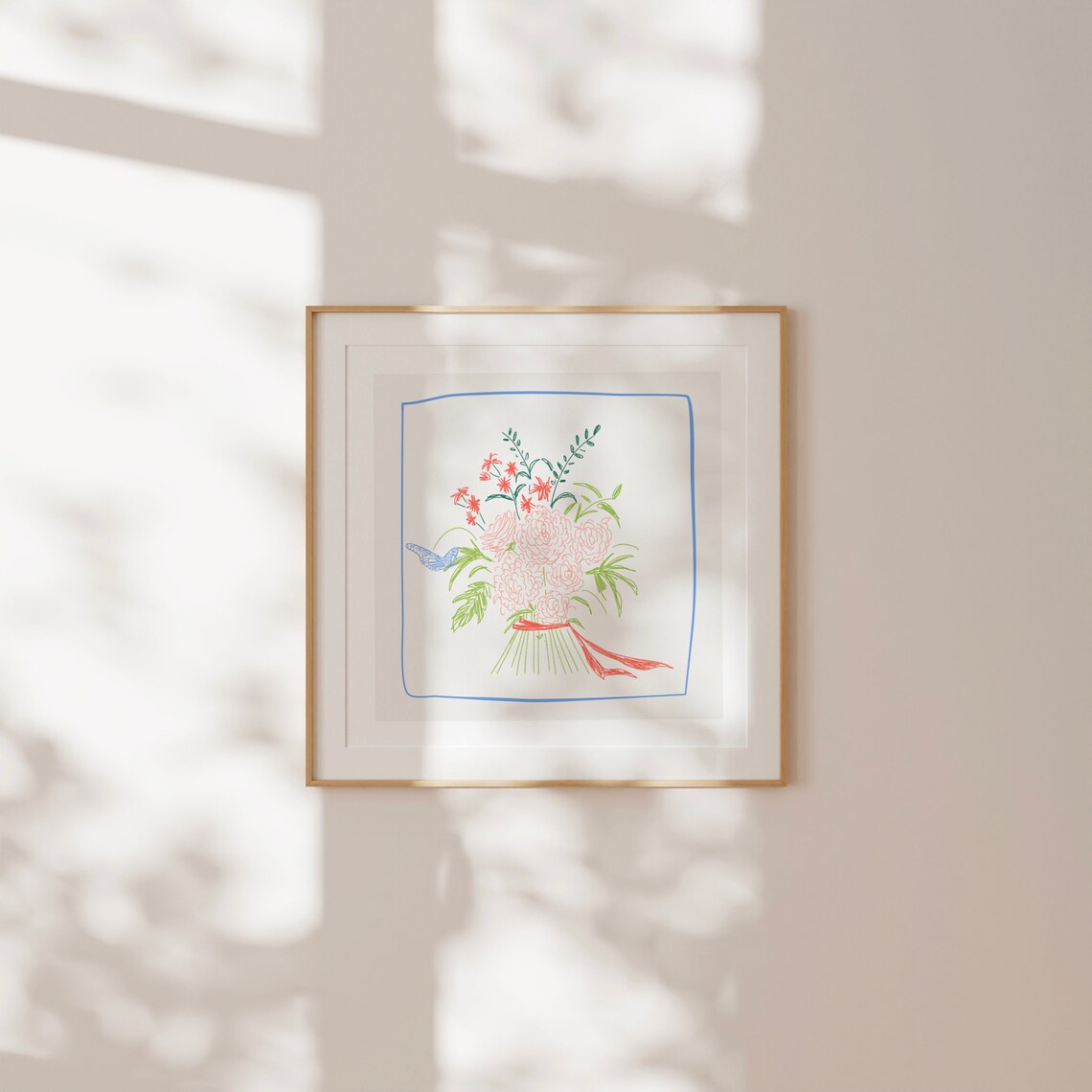 Colored Pencil Bouquet Botanical Illustration, Art Print - Image 2
