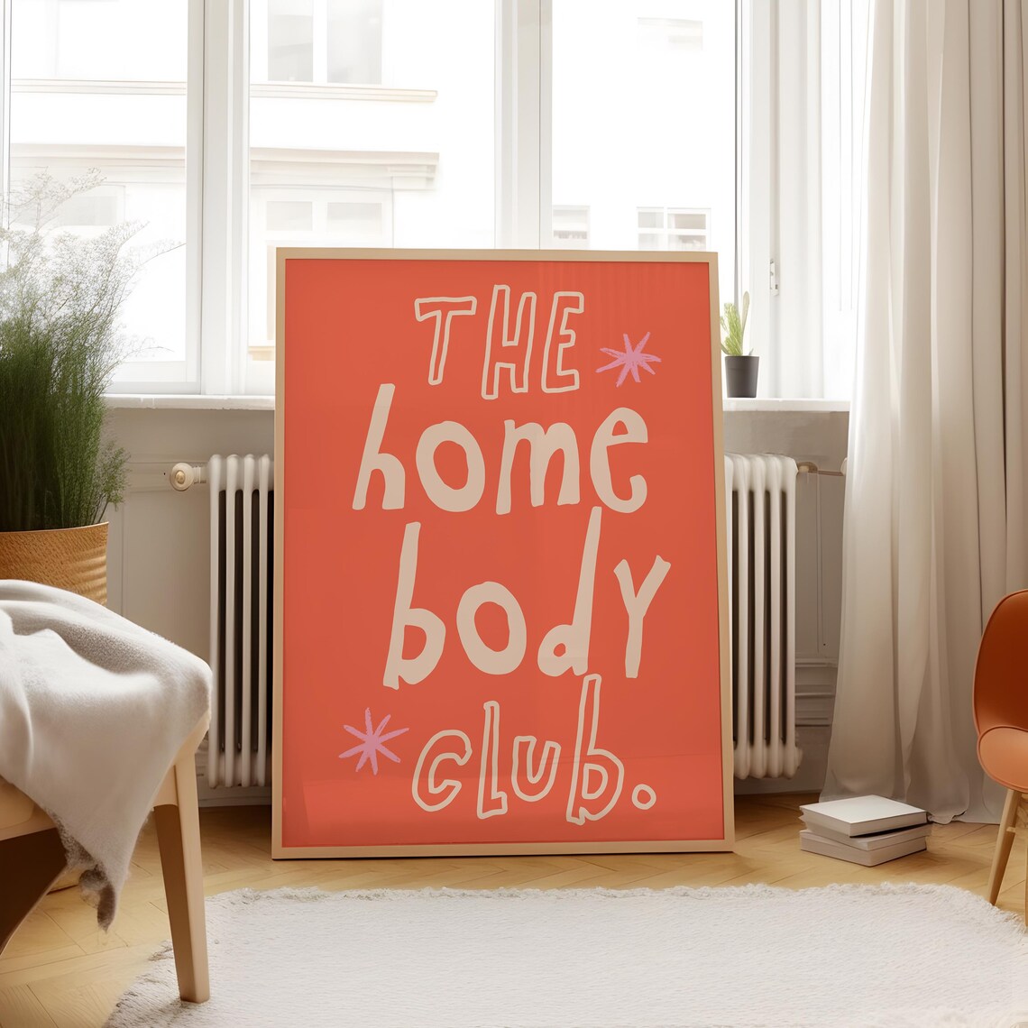 The Homebody Club Cherry Red Hand Lettered Quote Trendy Wall Art Print - Image 4