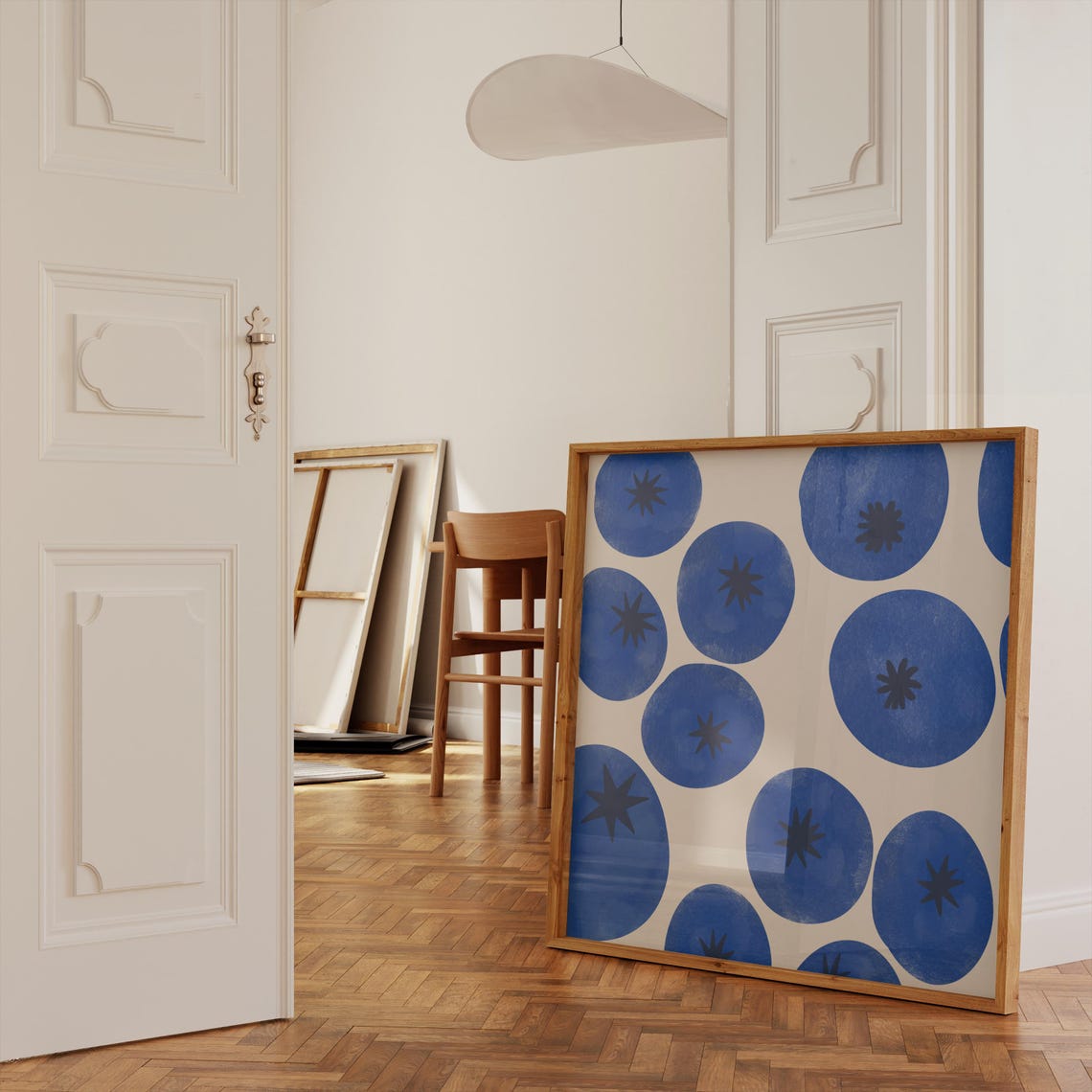 Blueberry Fruit Pattern Abstract Modern Kitchen Wall Decor Poster - Image 2