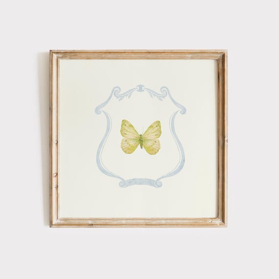 Minimal Sweet Butterfly Square Print Instant Wall Art Trendy Decor Illustration Living Room Art Nursery Decor