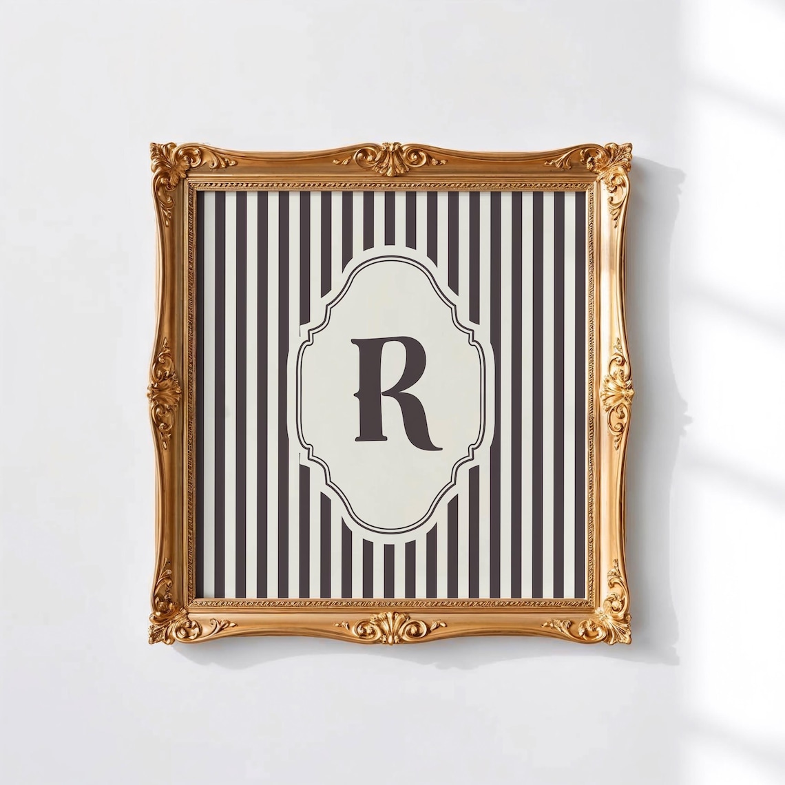 R Square Initial Personalized Watercolor Art Print - Image 2