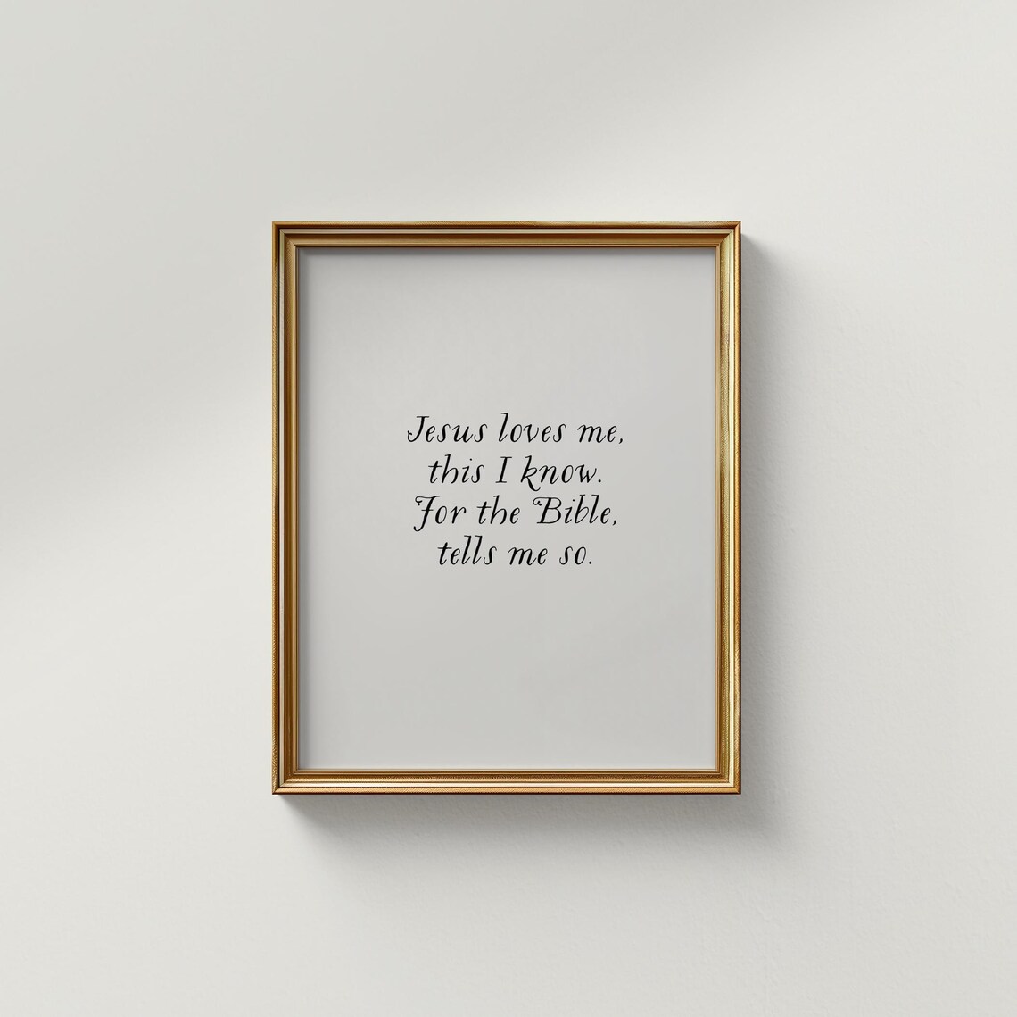 Jesus Loves Me Bible Hymn Vertical Minimalist Christian Scripture Art Poster