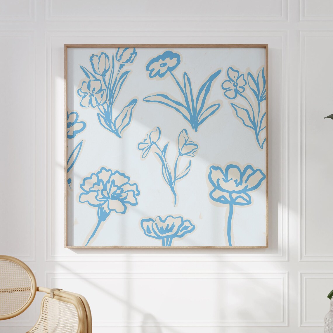 Blue Abstract Delilah Art Print, Trendy Decor