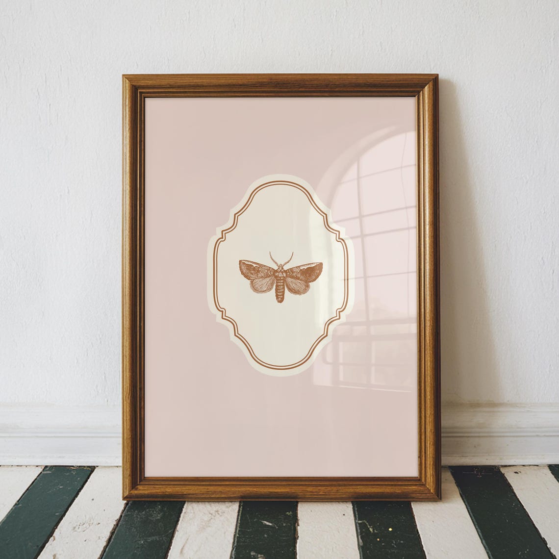 Blush Vertical Butterfly Illustration Print Wall Art Trendy Decor Nursery Decor Vintage - Image 3