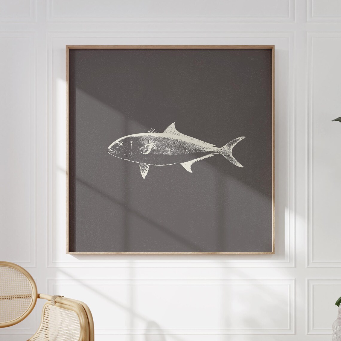 Charcoal Atlantic Fish Art Print, Nautical - Image 5