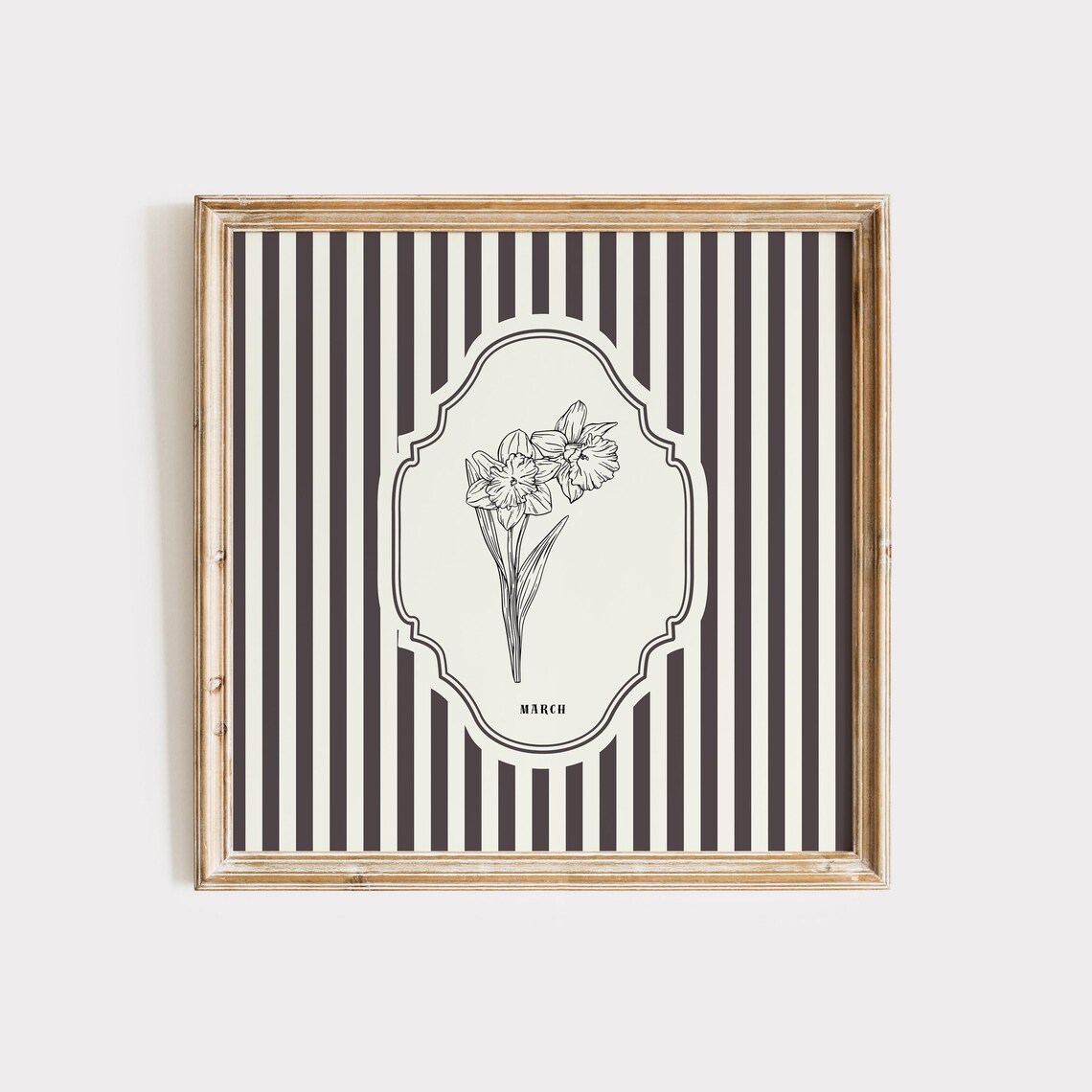 March Birth Month Flower Personalized Gift Art Print - Image 3