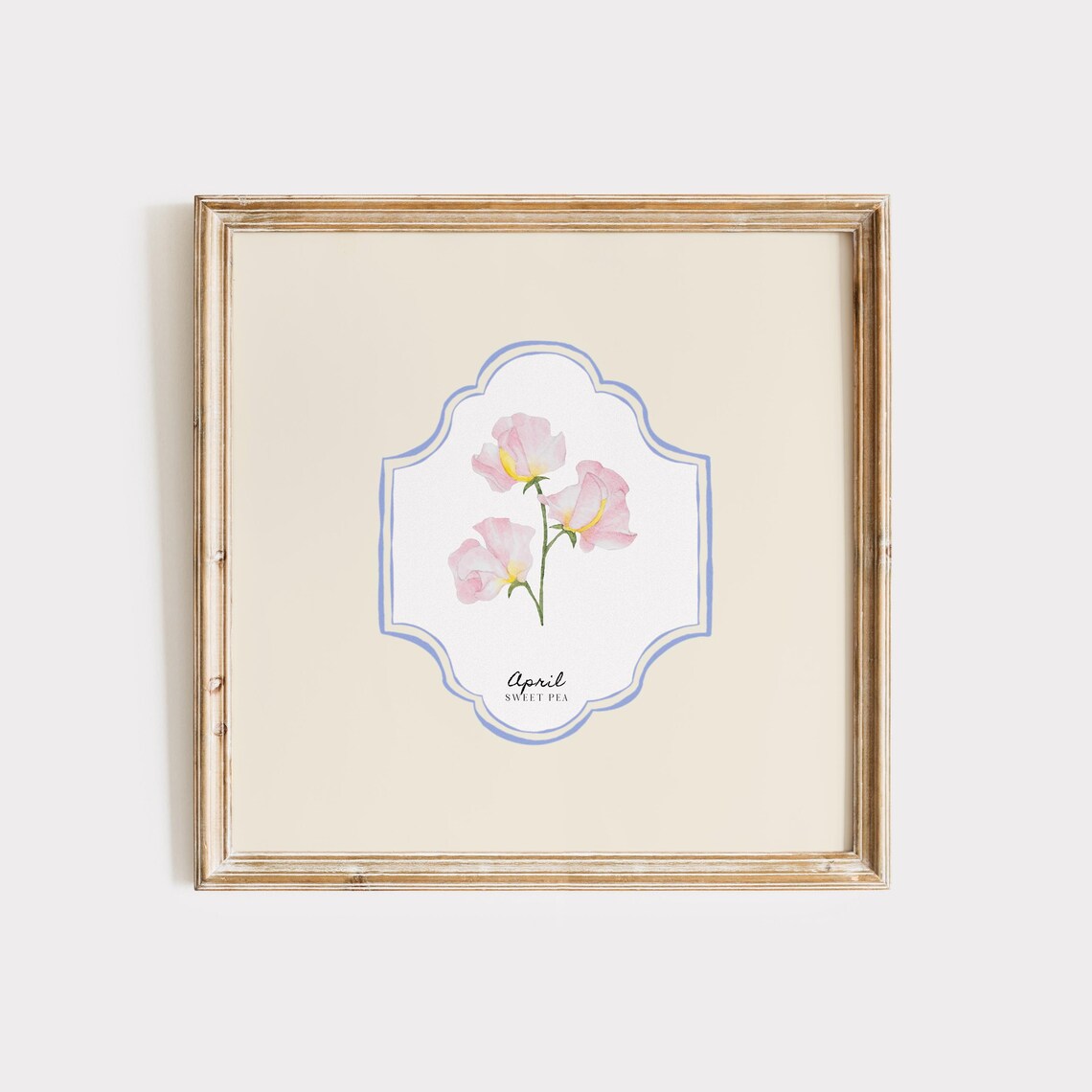 April Birth Month Flower Personalized Gift Art Print