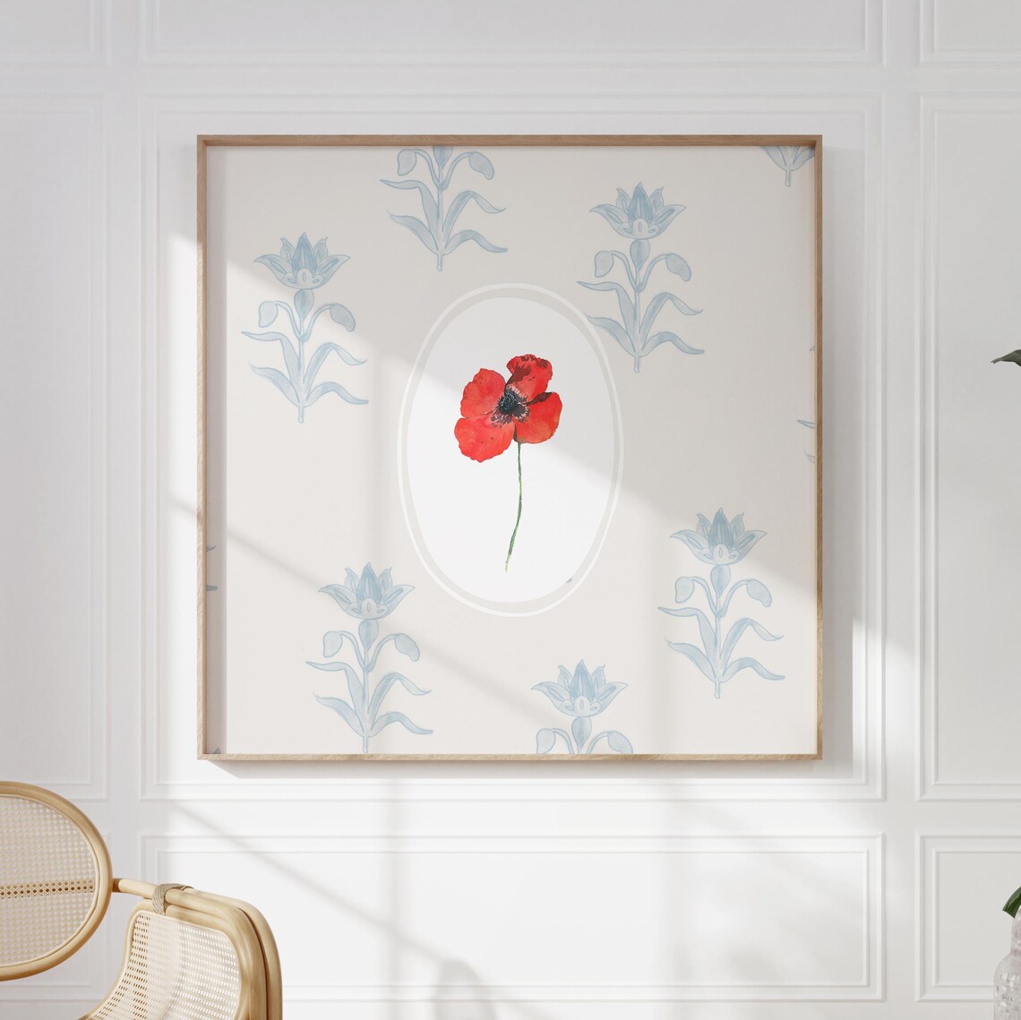 Poppy Botanical Illustration Art Print, Cottage Decor - Image 3