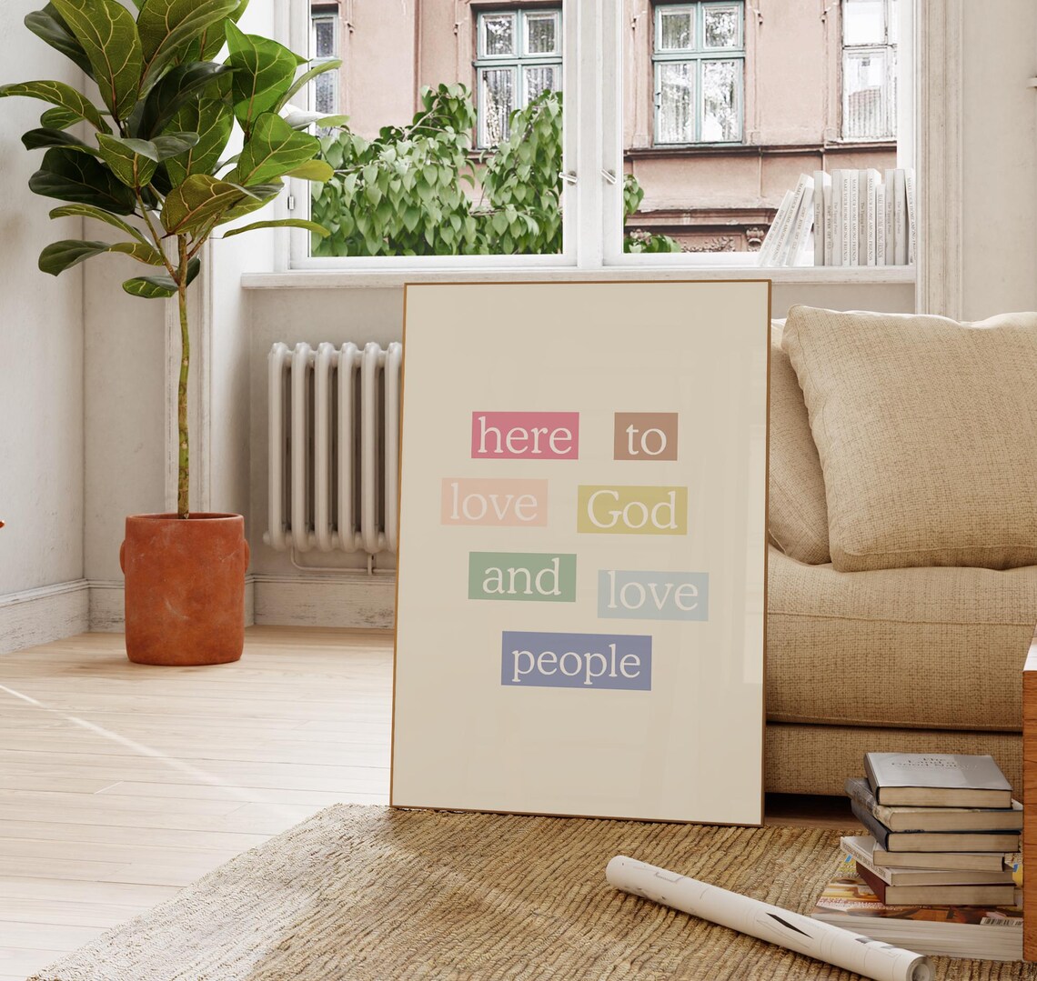 Love God Love People Nursery Affirmation Art Print - Image 5