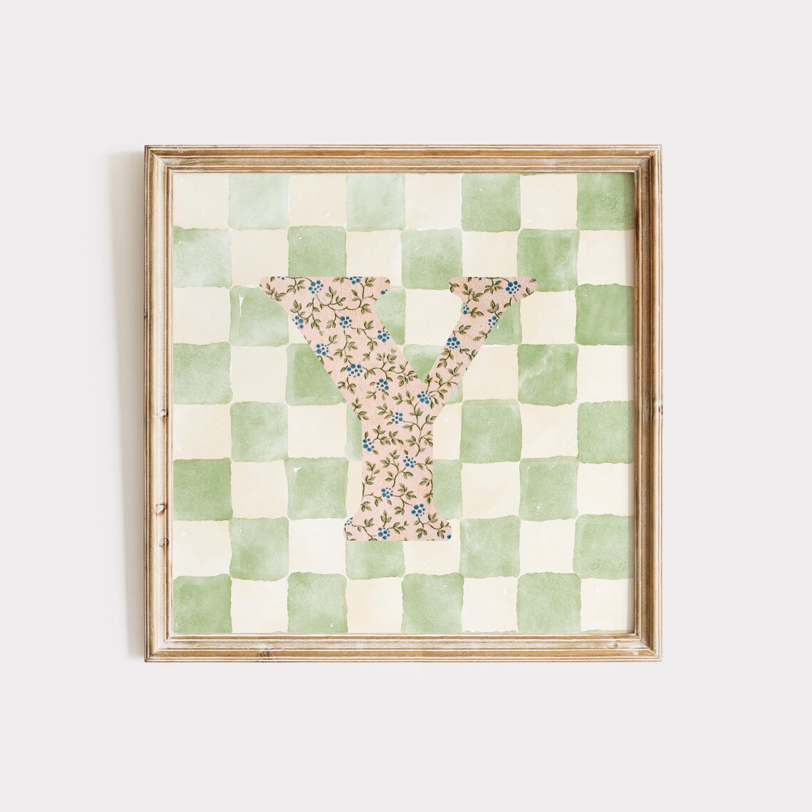 Y Square Initial Print, Watercolor Personalized Gift - Image 5