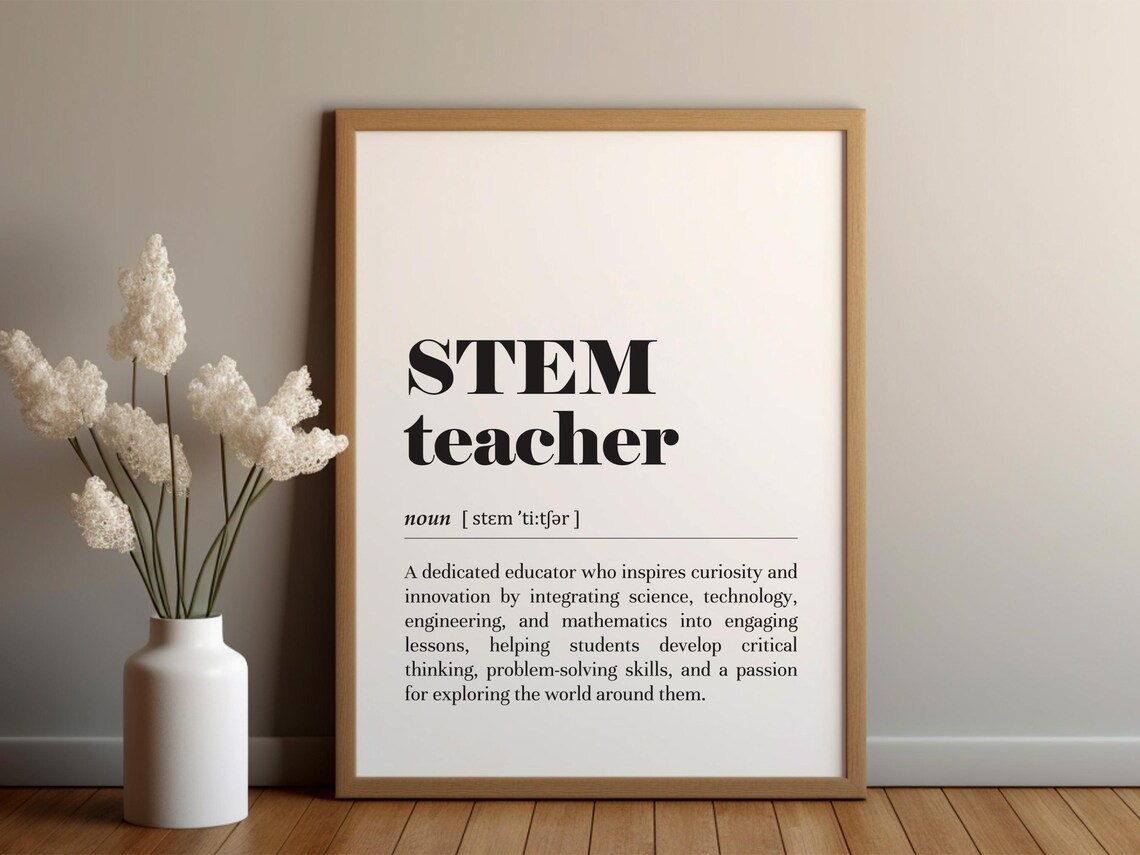 Stem Teacher Definition Art Print, Classroom Decor