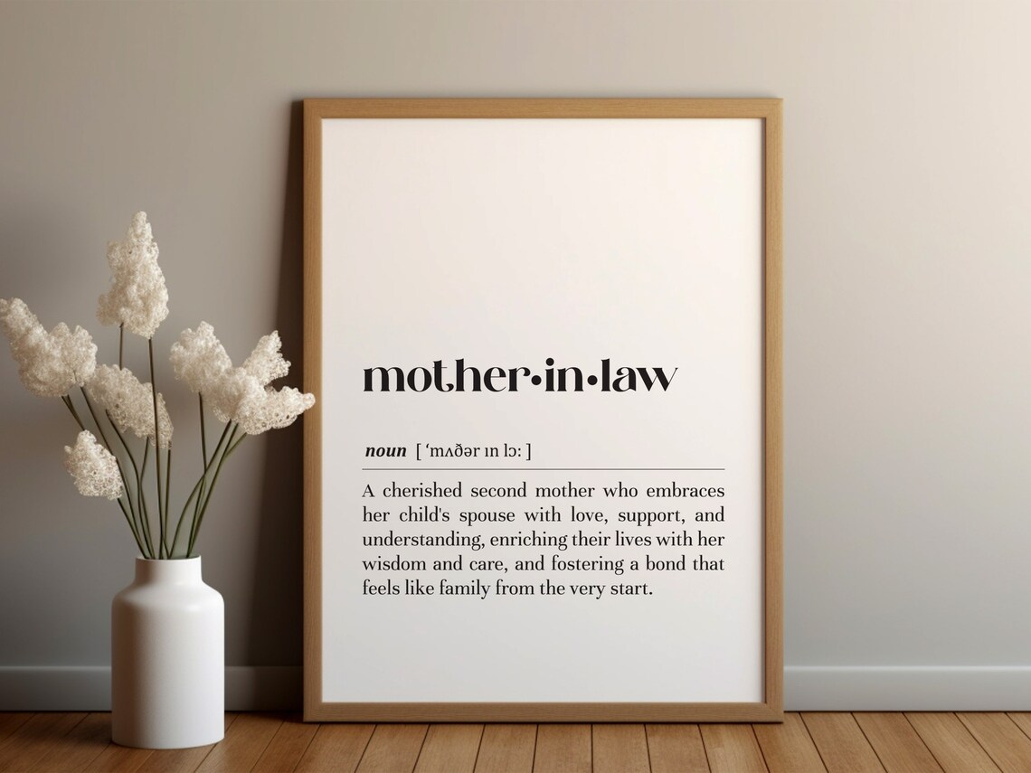 Mother In Law Definition Typography Poster Print