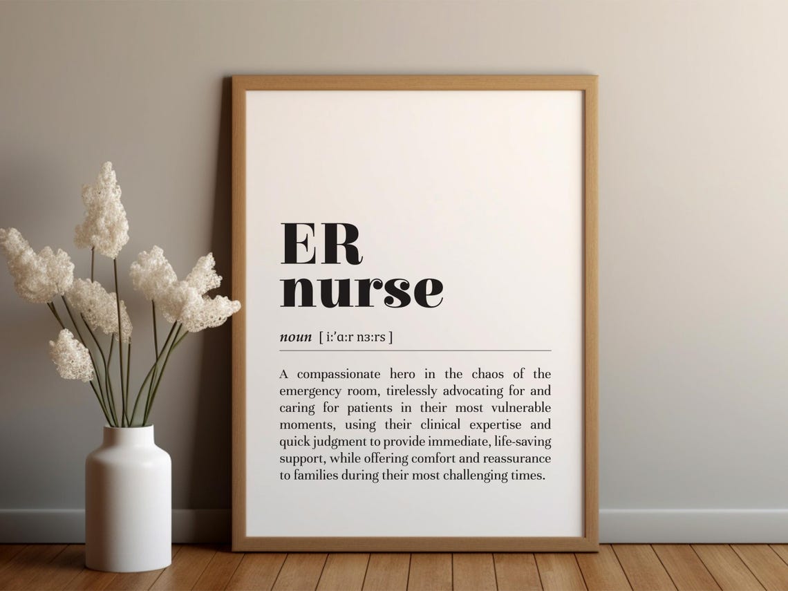 ER Nurse Dictionary Definition Appreciation Gift Hero Poster