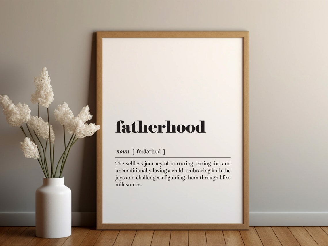 Fatherhood Dictionary Definition Dad Appreciation Keepsake Wall Art