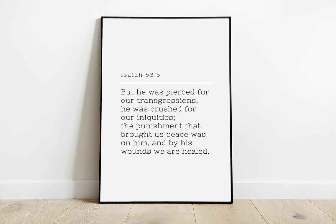 Isaiah 53:5 Minimalist Bible Verse Art Print - Image 2