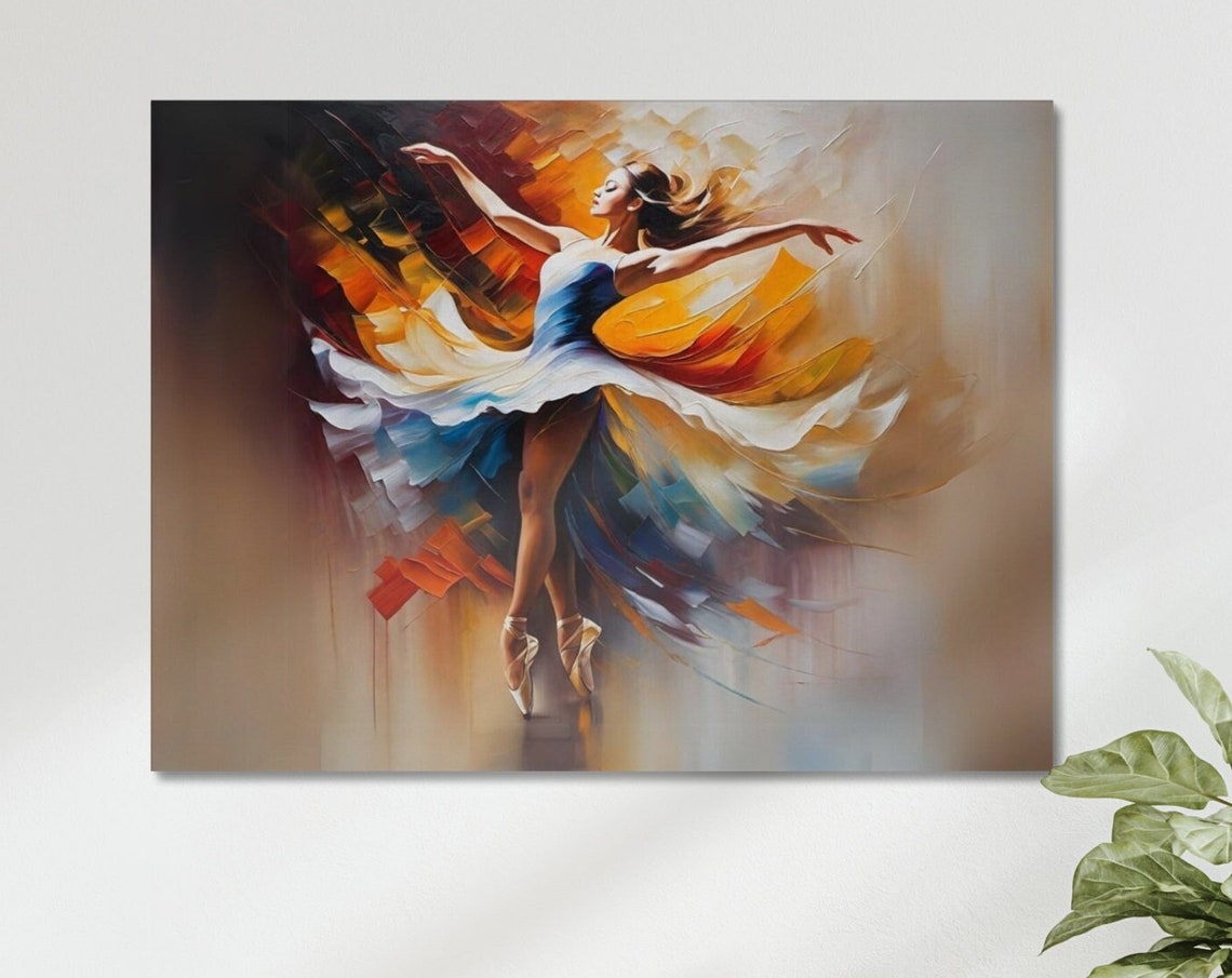 Dance Art Dancing Woman Wall Art Colorful Woman Dancer Painting Ballerina Print Ballet Dancer Dance Lover Gift
