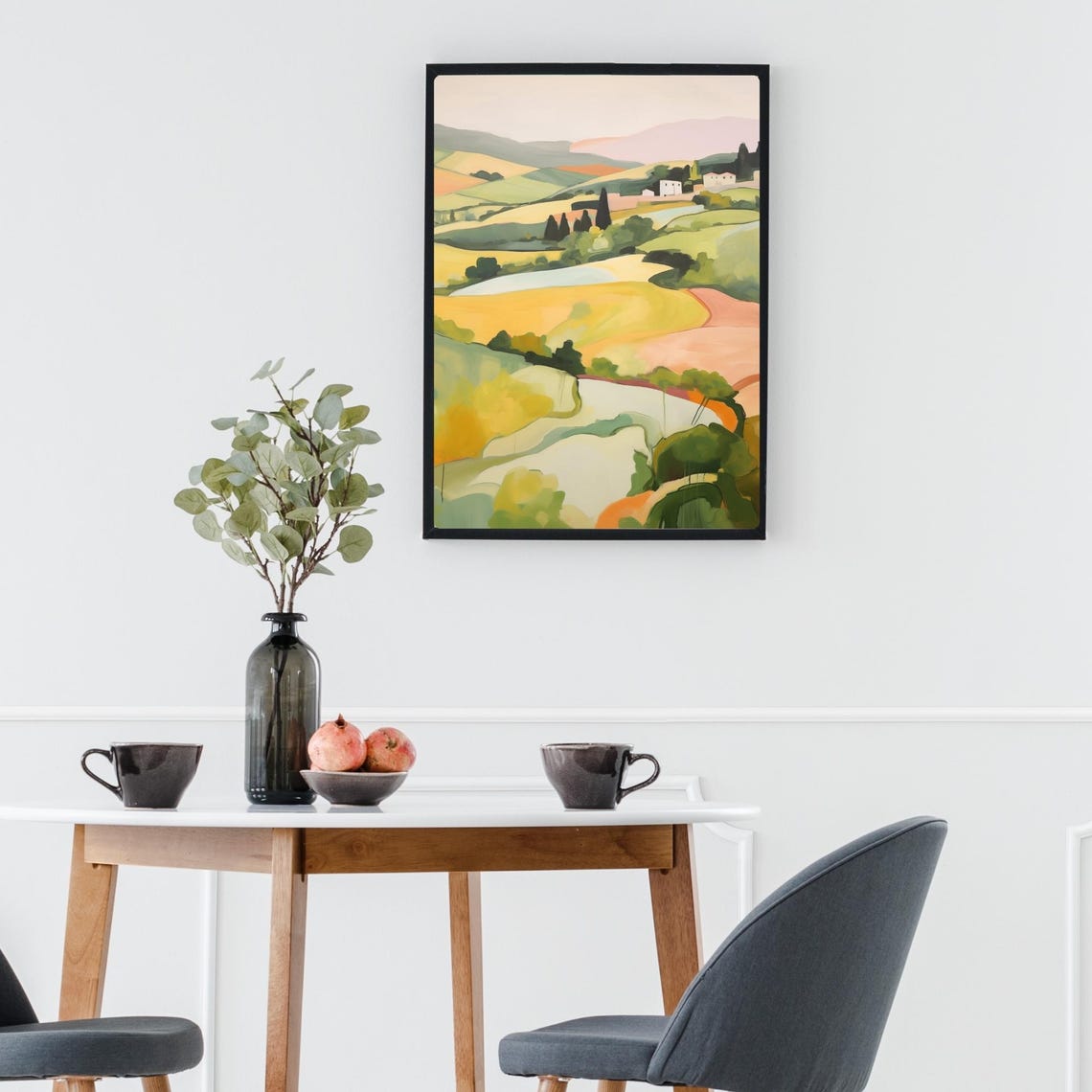 Tuscan Rolling Hills Cypress Trees Villa Golden Countryside Poster - Image 3