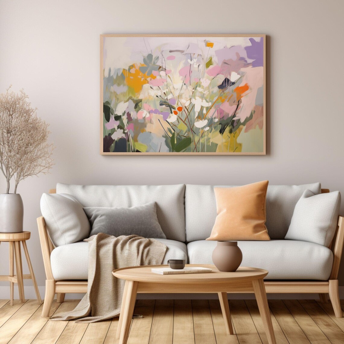 Pastel Wildflower Meadow Abstract Painting Colorful Garden Poster - Image 3