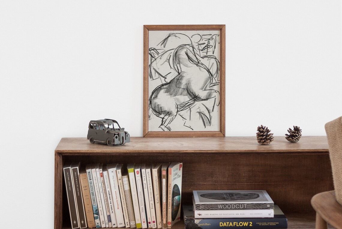 Abstract Horse Line Drawing, Vintage Minimalist Art Print - Image 2