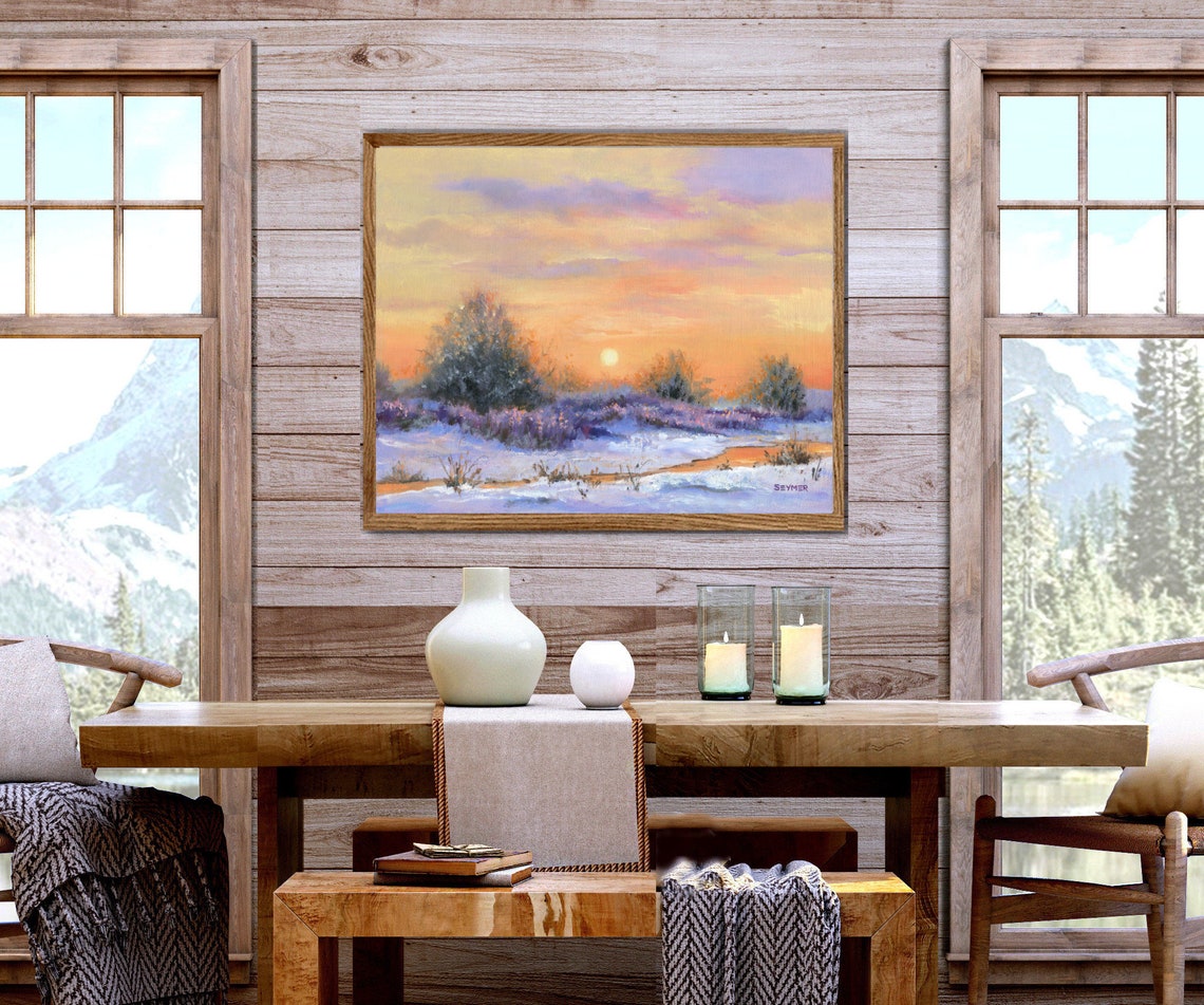 Winter Sunrise Over A Snowy Field With Lavender And Peach Sky Poster - Image 4