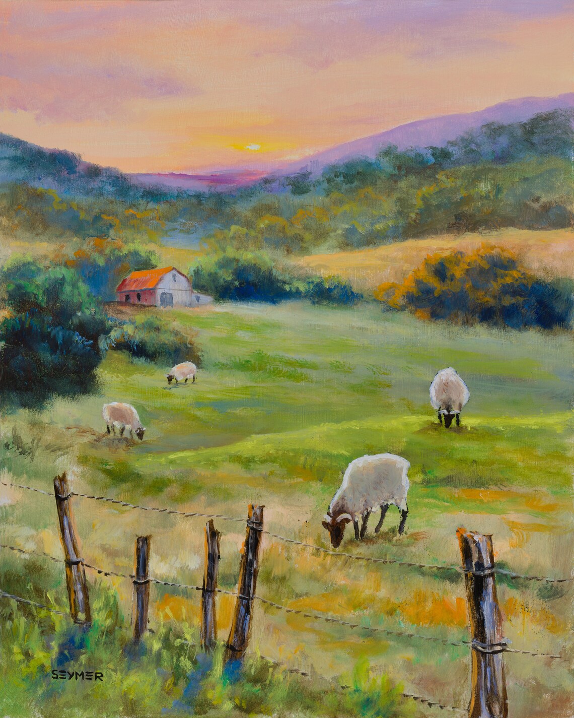 Prairie Farmhouse Landscape Art Print, Red Barn - Image 6