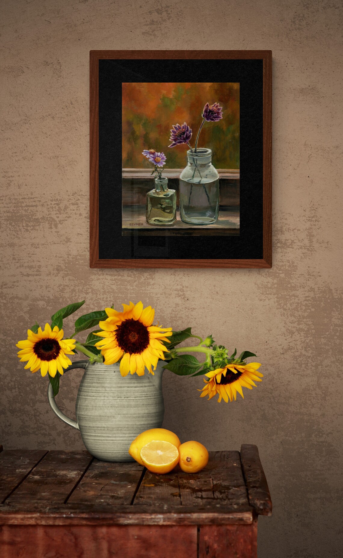 Purple Flowers Still Life, Vintage Floral Art Print - Image 3
