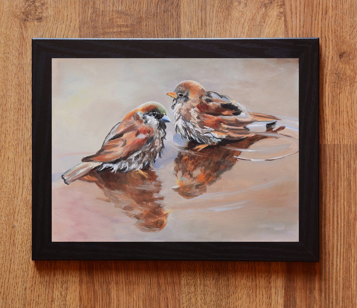 Sparrow Oil-Painting-Style Art Print, Vintage Decor - Image 6