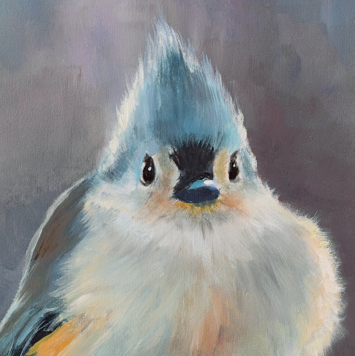 Titmouse Bird Oil Painting Art Print, Country House - Image 3