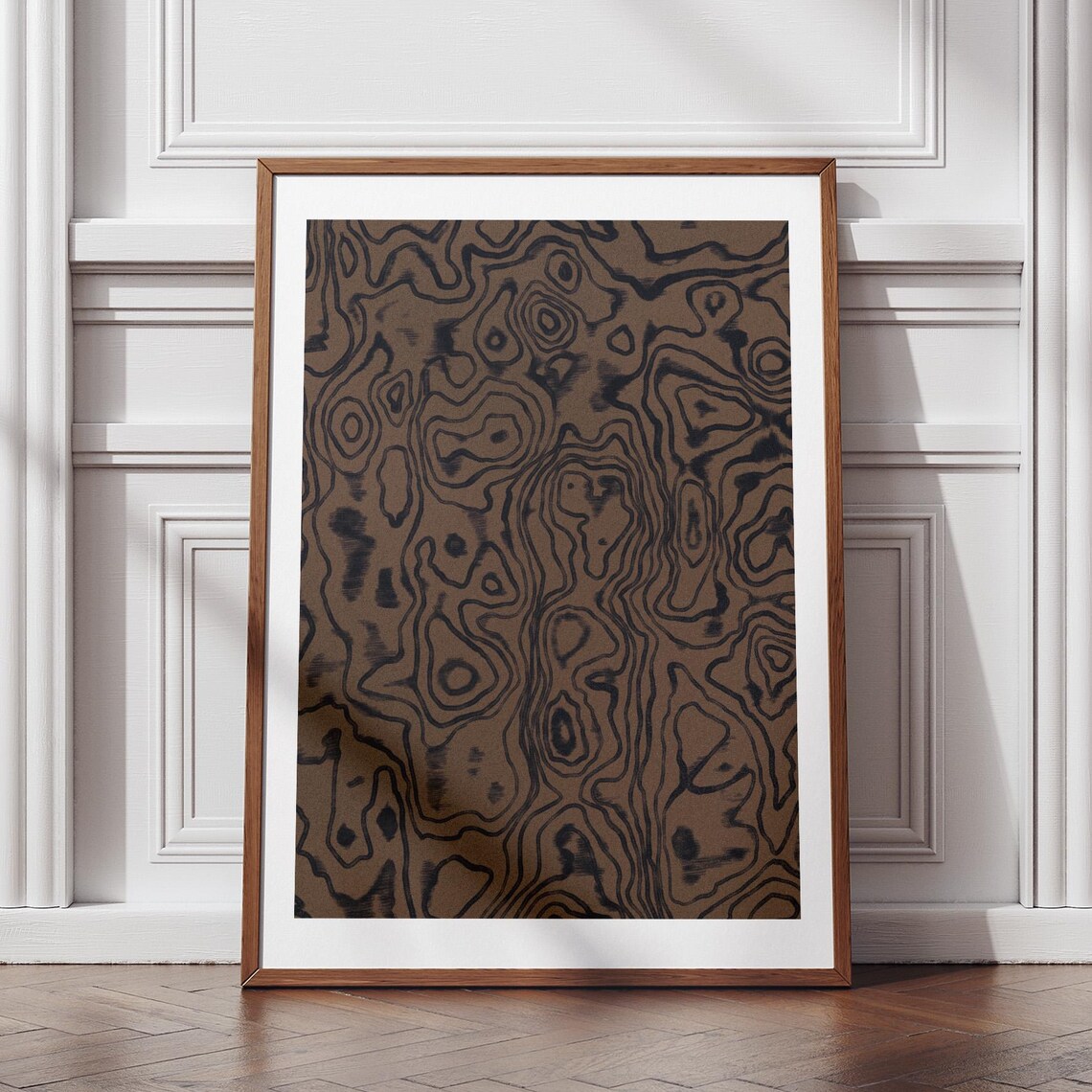 Natural Brown Organic Wood Grain Abstract Swirl Earthy Art Poster