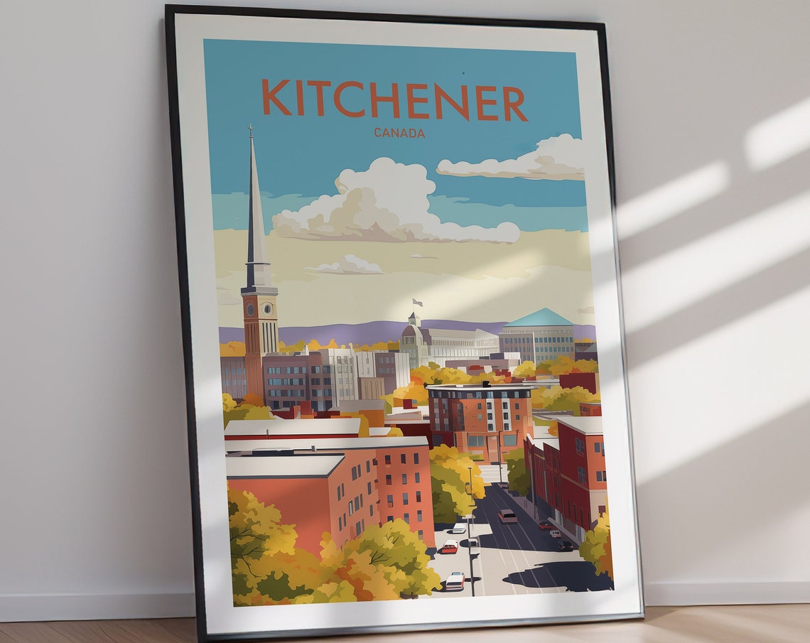 Kitchener Travel Poster Canada Poster Easy Print Travel Poster Gift Wall Art Hiking Gift For Her Gift For Him - Image 3