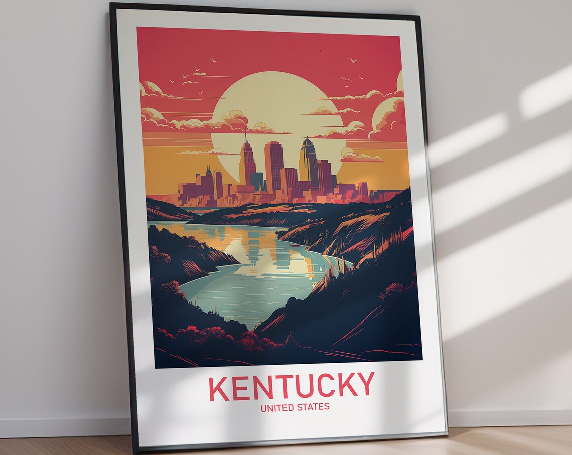 Kentucky United States Travel Poster, State Art - Image 2