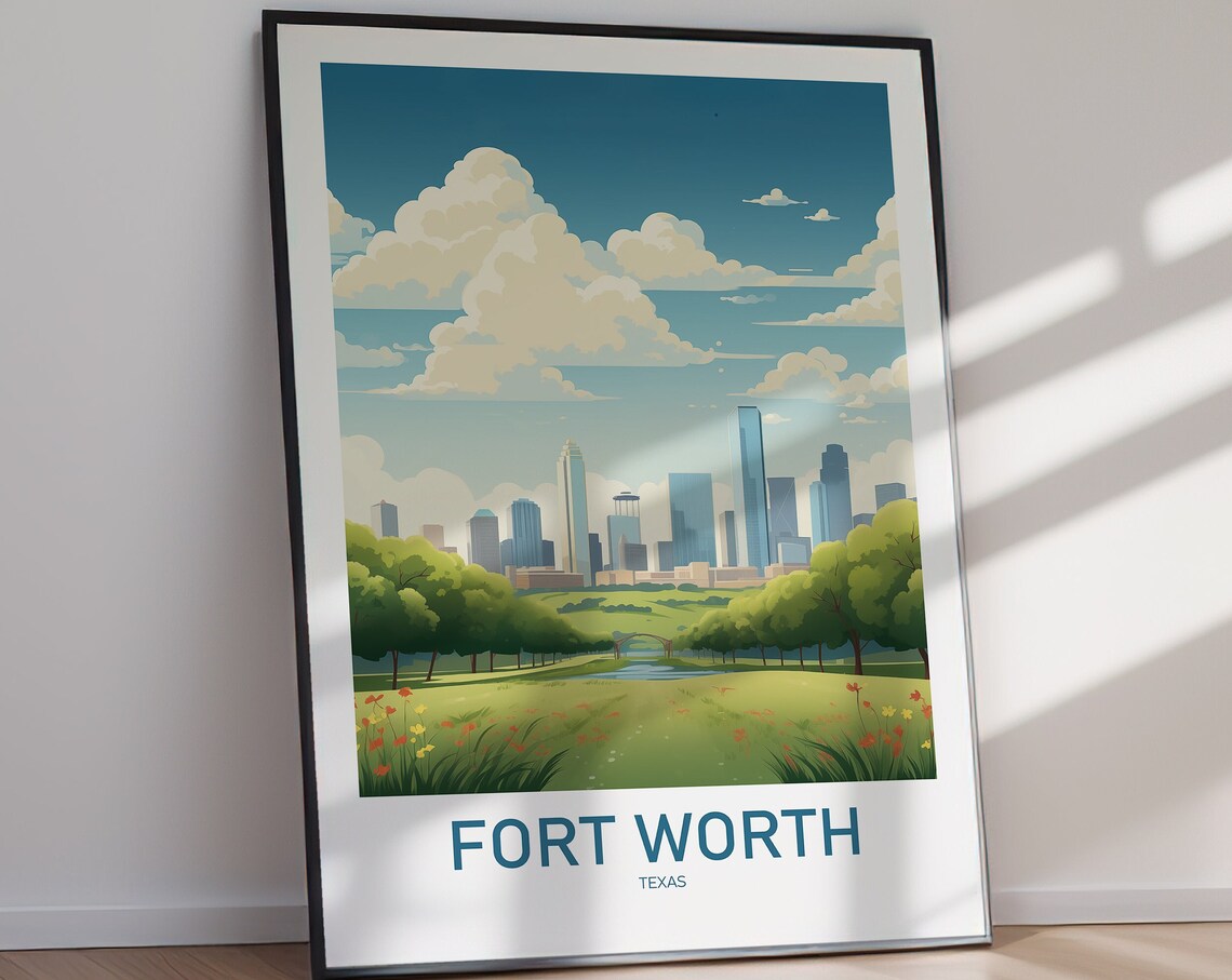 Fort Worth Travel Poster, US City Wall Art - Image 2