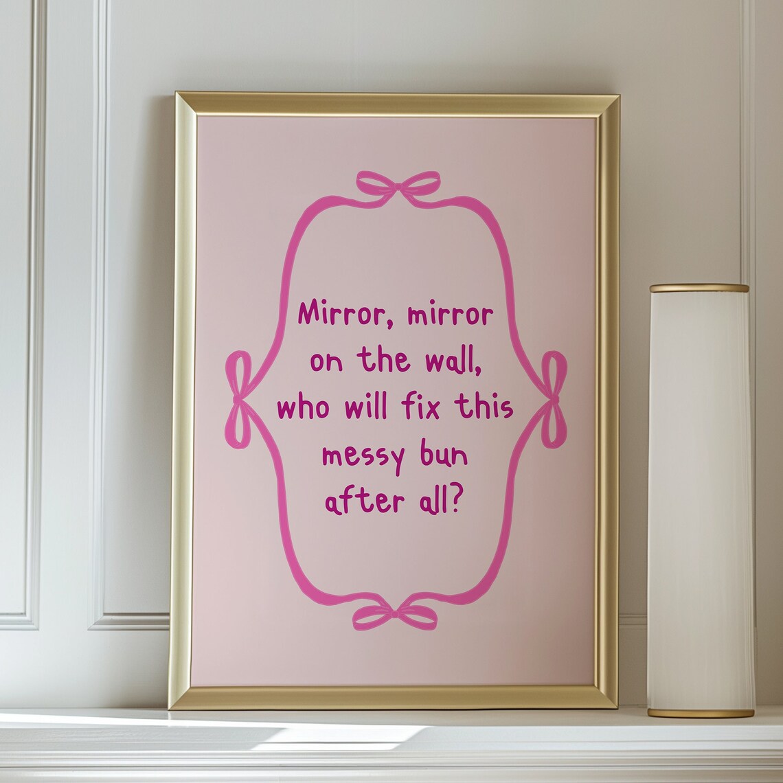 Funny Hair Bun Quote, Humorous Office Decor